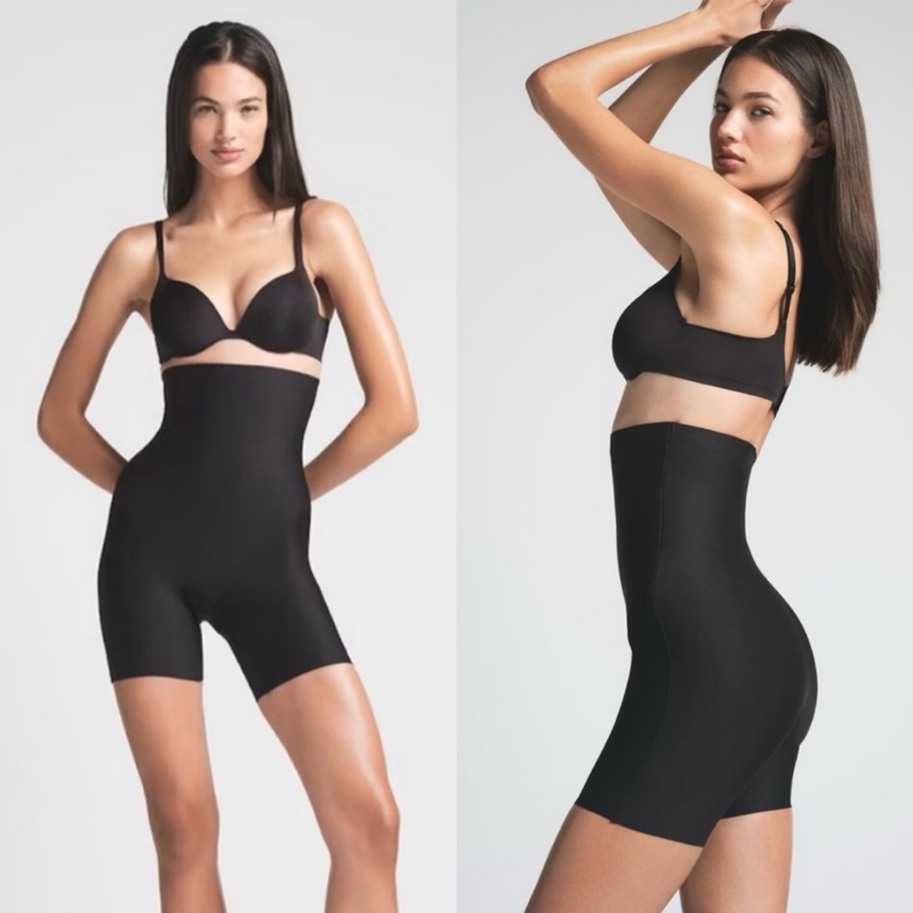 Skims Body Core Sculpt High Waisted mid thigh Short NWT Sz L Onyx Shapewear $80